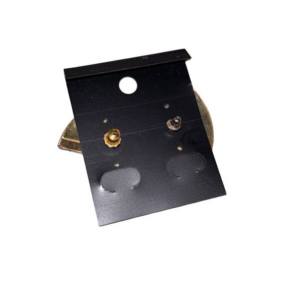 Vtg 1980s 1990s Purple & Black Triangle Earrings, Statement Oversized Retro - Picture 3 of 3